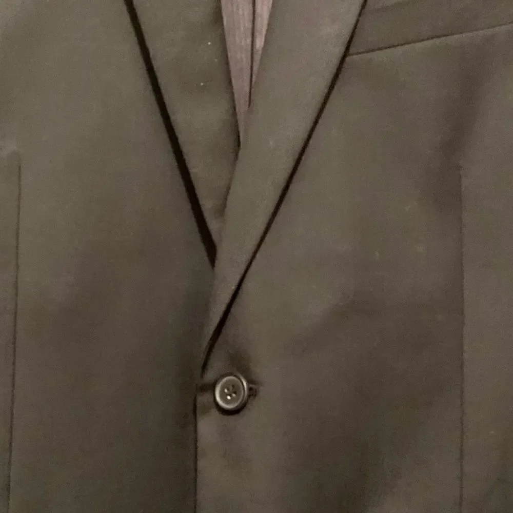 Black Worsted Wool Blazer Size 38